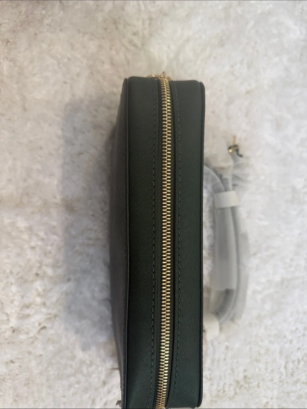 Michael Kors Dark Green Saffiano Leather Crossbody with Gold Hardware
